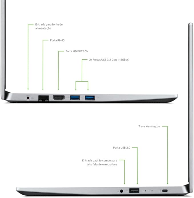 Notebook Acer A314-35-C393 Celeron 4500 4GB 128GB SSD Linux - PN NX.AWBAL.00C