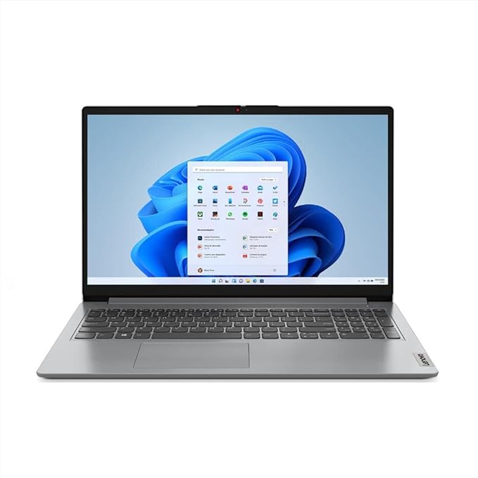 Notebook Lenovo IdeaPad 1i Celeron + Microsoft 365 Personal 4GB 128GB SSD W11 15.6" 82VX0001BR Prata