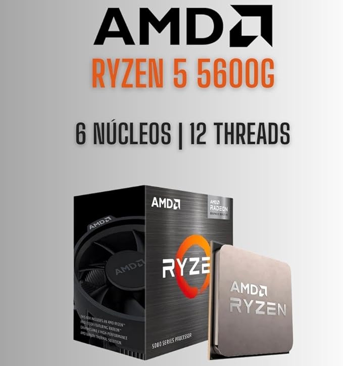 PC Gamer Completo AMD Ryzen 5 5600G, Gráficos Radeon VEGA 7, 16GB DDR4, SSD 512GB, Fonte 500W, Monitor 21.5" 75Hz, 3green Force - 3F-010