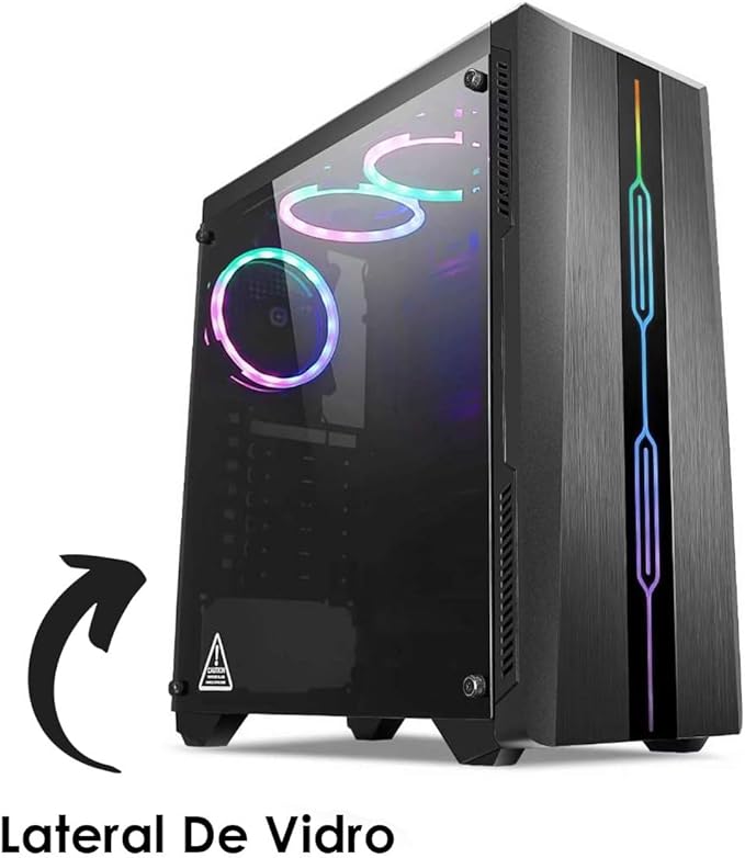 PC Gamer Completo Intel Core i7 16GB SSD 1TB Radeon RX 580 8GB 256 Bits 600W Monitor 23,6" Kit Gamer Windows 10 Pro