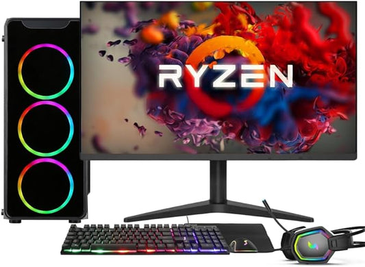 PC Gamer Completo AMD Ryzen 5 5600G, Gráficos Radeon VEGA 7, 16GB DDR4, SSD 512GB, Fonte 500W, Monitor 21.5" 75Hz, 3green Force - 3F-010