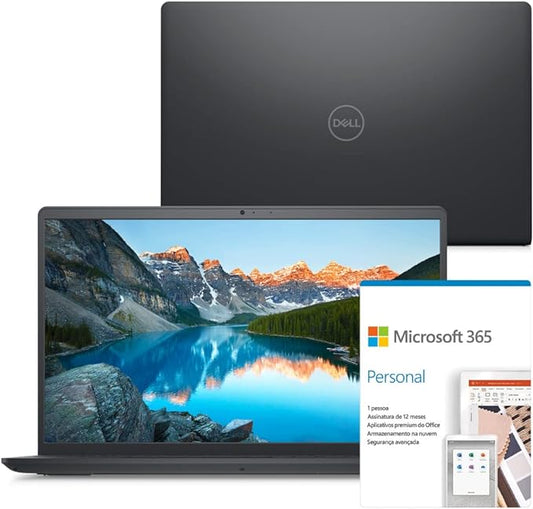 DELL Notebook Inspiron i15-i1100-A20PF 15.6" Full HD 11ª Geração Intel Core i3 4GB 128GB SSD+1TB na nuvem Windows 11 Microsoft Office 365 Preto