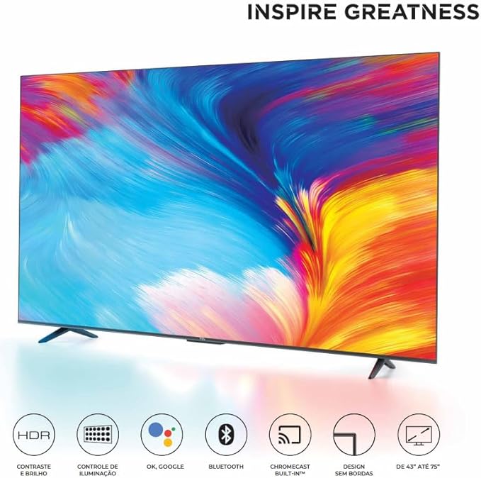 Smart TV LED 50" 4K UHD TCL 50P635 - Google TV, Wifi, HDMI