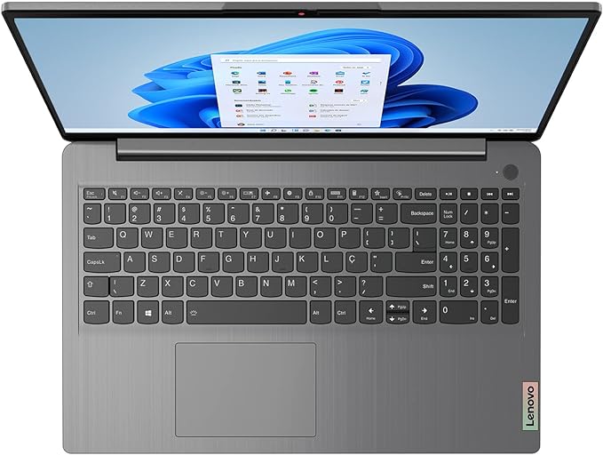 Notebook Lenovo IdeaPad 3i i3-1115G4 4GB 256GB SSD Intel UHD Graphics Windows 11 15.6', Cinza, 82MD000ABR