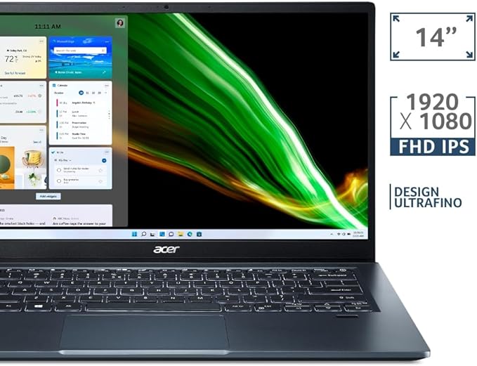 Notebook Acer Swift 3 SF314-511-56UR EVO Ultrafino Intel i5 Windows 11 Home 16GB 512GB SSD 14" FHD