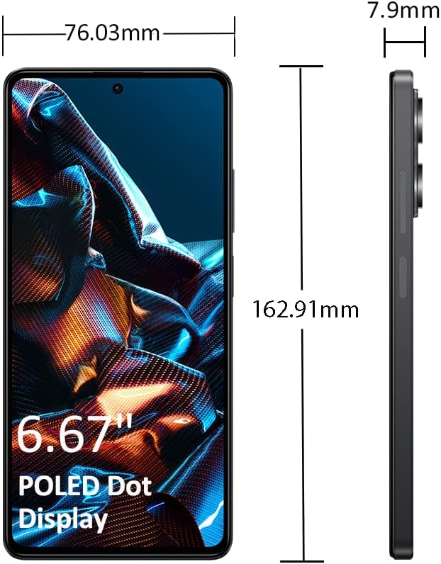 Smartphone Xiaomi POCO X5 Pro 5G Dual SIM 8GB 256GB 6,67" FHD+ 108MP 5000mAh 67W Carregamento (Preto)