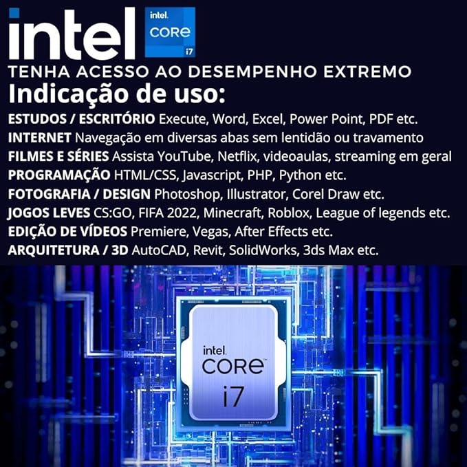 Computador Completo 3green Desktop Intel Core i7 16GB Monitor 24" Full HD HDMI SSD 480GB Windows 10 3D-165