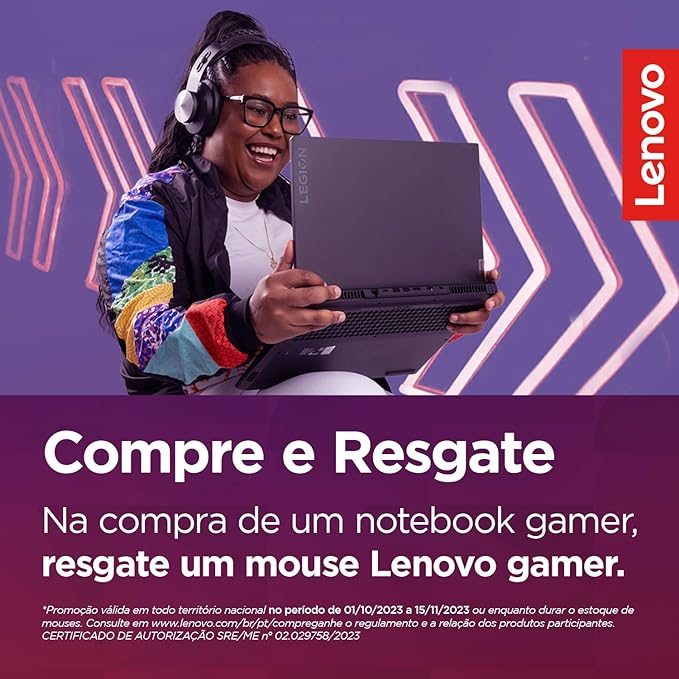 Lenovo 82MG0009BR - Notebook ideapad Gaming 3i, i5-11300H, 8GB, 512GB SSD Dedicada GTX 1650 4GB 15.6" FHD WVA W11, Preto