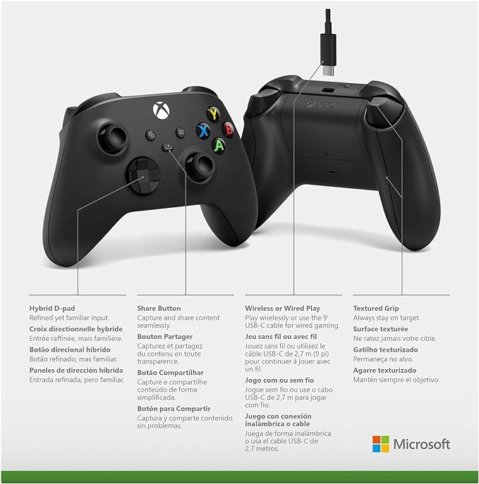 Controle Sem Fio Xbox + Cabo USB