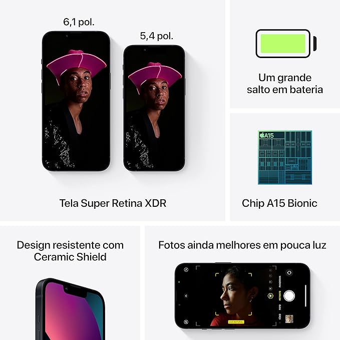 Apple iPhone 13 (128 GB) - Meia-noite